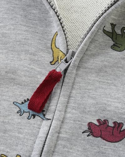 Baby Toddler Boys Dinosaur Hooded Zip Jacket Casual Outerwear Active Sweatshirt - Image 4