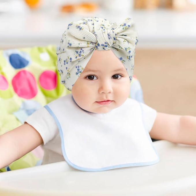 Cinaci 6 Pack Nursery Hospital Caps Bonnets Beanies Headwraps Turban Hats - Image 6