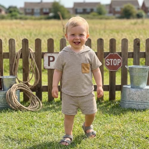 Toddler Baby Boy Hooded Dinosaur Summer Outfit Funny T-Shirt Shorts Set - Image 2