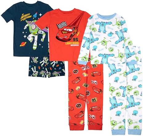 Disney Unisex Kids' 6-piece Snug-fit Cotton Matching Comfortable Pajama Set by Disney