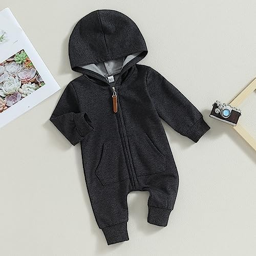 Fall Baby Clothes Newborn Boy Girl Hoodie Romper Long Sleeve Jumpsuit Winter - Image 3
