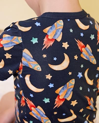 babee Reshinee Bamboo Viscose Toddler Boys Pajamas Set, Short Sleeve Kids - Image 2