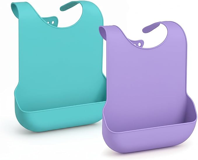 Silicone Adult Bib, Adjustable and Washable Bib by Tiwerlfe