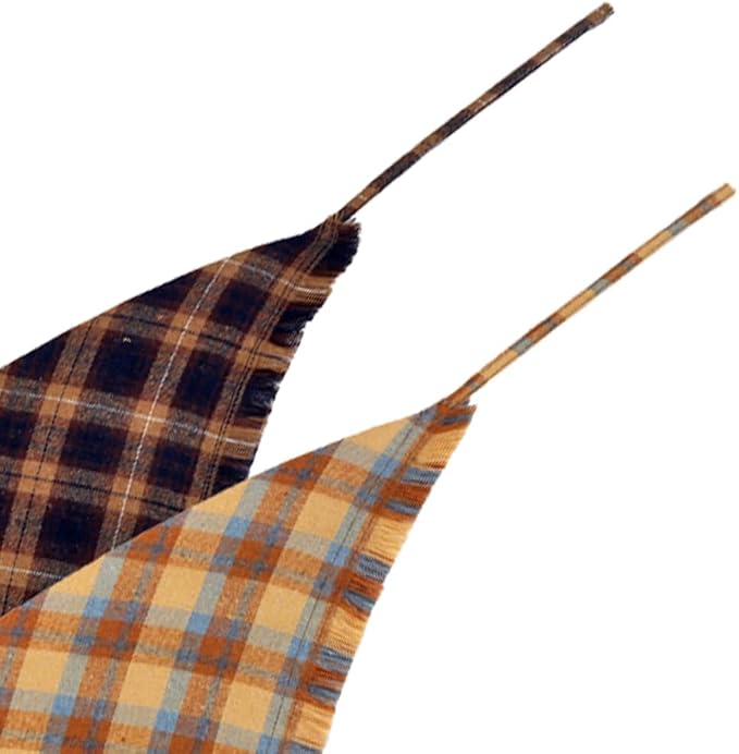 Fall Dog Bandana Autumn Thanksgiving Plaid Reversible Triangle Bibs Scarf - Image 4