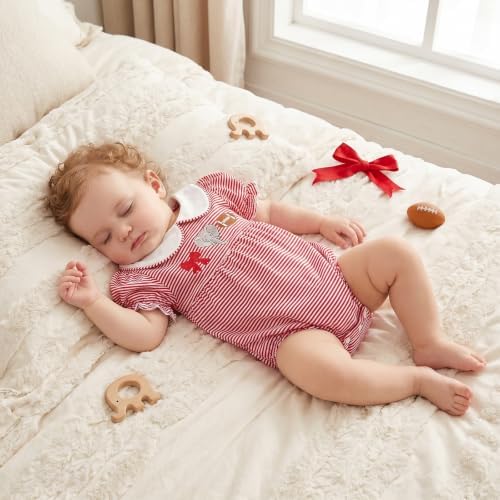 Baby Boy Girl Bubble Romper Short Sleeve Collar Summer Bodysuit - Image 2