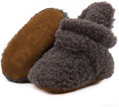 ohsofy Newborn Baby Cotton Booties Stay On Slipper Winter Warm Soft Shoes by ohsofy