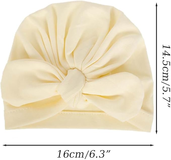 4PCS Newborn Baby Bow Knot Turban Hat Infant Toddler Hospital Hat Cotton Head - Image 6
