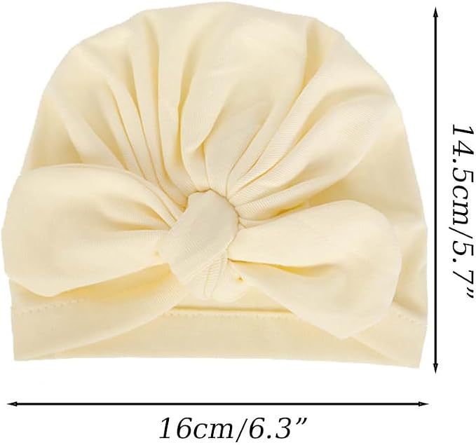 4PCS Newborn Baby Bow Knot Turban Hat Infant Toddler Hospital Hat Cotton Head - Image 6