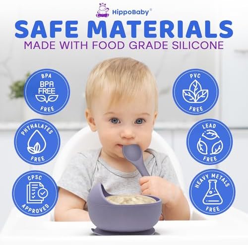 HippoBaby Baby Led Weaning Supplies | 10 Piece Silicone Feeding Set | Baby - Image 6