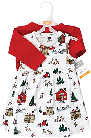 Hudson Baby Infant and Toddler Girls Cotton Dress and Cardigan Set - Image 2