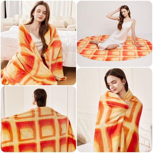 SeaRoomy 71 in Waffle Blanket, Novelty Funny Food Throw Blanket - Image 5