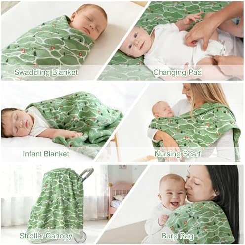 Baby Swaddle Blankets, Bamboo Muslin Receiving Blanket | 1-Pack, Lightweight & - Image 6