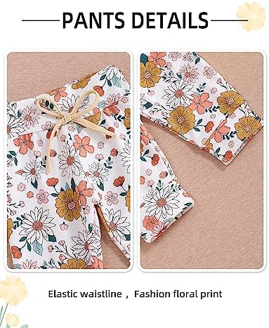 oklady Baby Girl Clothes, Hoodie Tops Floral Pant - Image 4