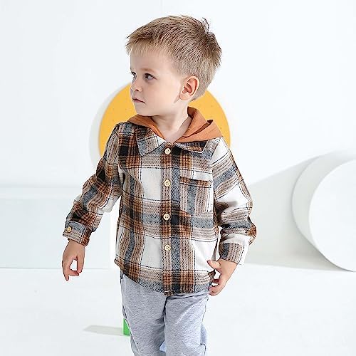 Toddler Baby Boy Long Sleeve Shirt Flannel Buffalo Plaid Shirts Button Down - Image 2