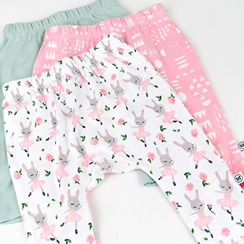 HonestBaby Unisex-Baby Multipack Harem Pants Roomy Fit Pull on Bottoms 100% - Image 5