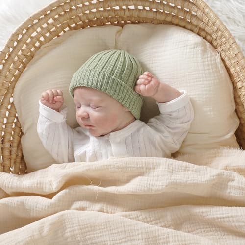 Neiwech Cotton Baby Beanie Hat Infant Newborn Toddler Winter Knitted Warm Skull - Image 2