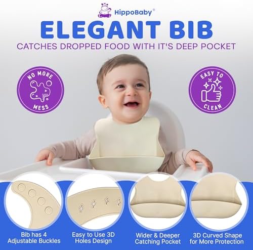 HippoBaby Baby Led Weaning Supplies | 10 Piece Silicone Baby Feeding Set | Baby - Image 5