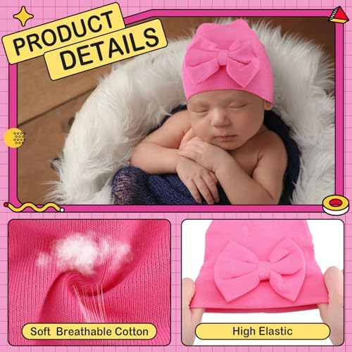Cuffbow 4 Pcs Preemie Hats Baby Cap - Image 4