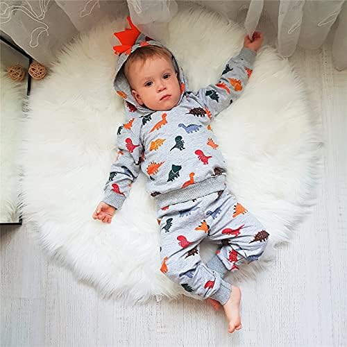KuKitty Toddler Infant Baby Boy Clothes Animal Style Long Sleeve Hoodie Tops - Image 3