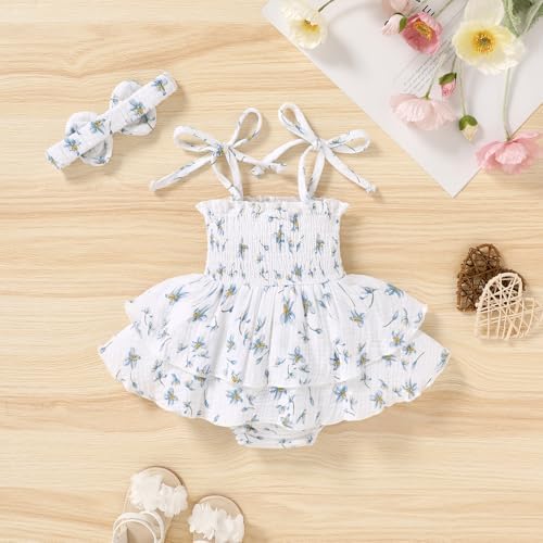 YOUNGER TREE Baby Girl Clothes Infant Summer Romper Dress Sleeveless Bodysuit - Image 3