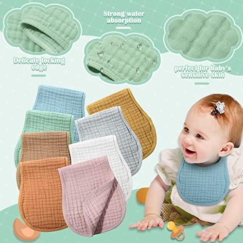 Frienda 8 Pack Muslin Burp Cloths - Image 4