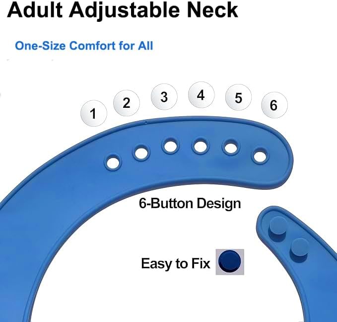 Silicone Adult Bib, Adjustable and Washable Bib - Image 6