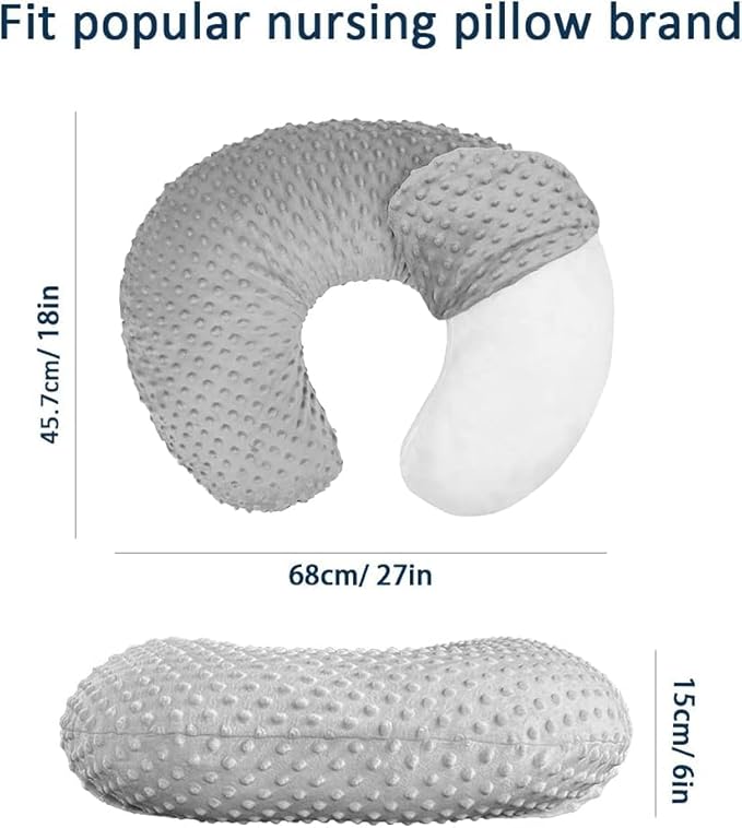 iEvolve Minky Nursing Pillow Cover Breast Feeding Pillow Cover Slipcover U Shape for Baby Boy Girl,Cover Only(RainbowBear)