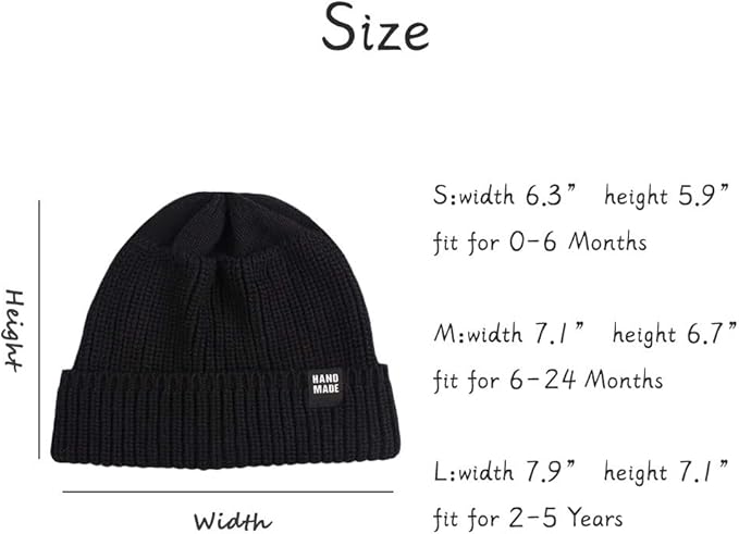 JANGANNSA Simple Knitted Baby Beanie Hip-Hop Boys Winter Hat Toddler Kids Bonnet for Girls 0-5Y