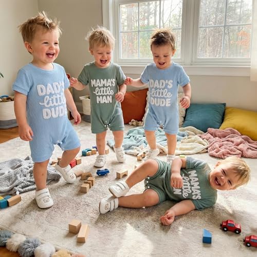 allshope Newborn Baby Boy Summer Outfit Romper Letter Embroidery Short Sleeve - Image 7