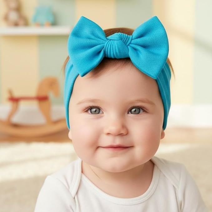 Baby Girl Headbands-Infant, Toddler Cotton Handmade Hairbands - Image 5