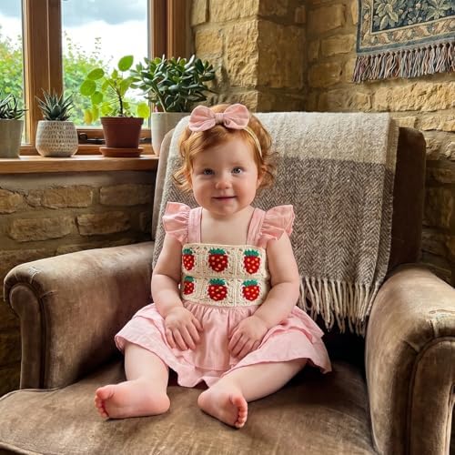 Newborn Baby Girls Summer Clothes Ruffle Sleeveless Pleated Smocked Bubble - Image 2