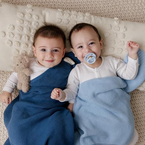 100% Organic Cotton Heritage Knit Textured Baby Quilt Blanket - Image 2