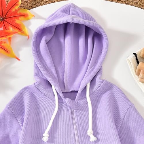 Unutiylo Unisex Baby Boys Girls Long Sleeve Infant Baby Zipper Hooded Jumpsuits - Image 5