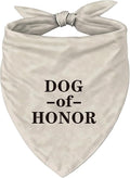 Dog of Honor Wedding Bandana, Adjustable Triangle Pet Scarf, Elegant Beige Dog by Unknown