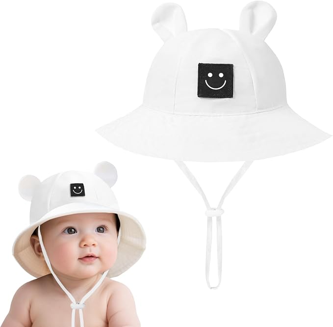 Baby Bucket hat Cute Infant Bear Sun Hat Summer Girls Boys Cap | Bear Cute by AZJ