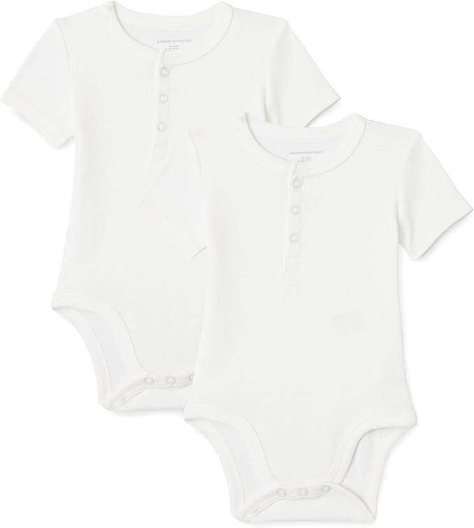 Amazon Essentials Unisex Babies' Short Sleeve Henley Bodysuit by AmazonEssentials