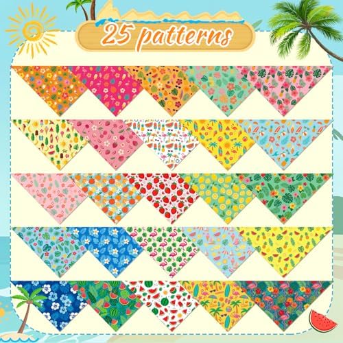 50 Pcs Summer Hawaiian Dog Bandanas Bulk Tropical Flower Pattern - Image 4