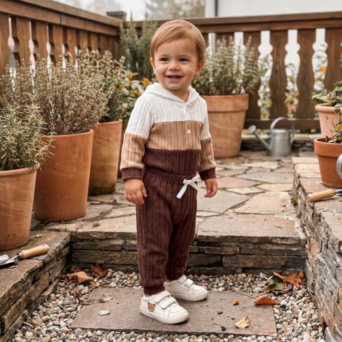 Giraropa Newborn Baby Boy Clothes Rib Knit Romper Jumpsuit Solid Sweater - Image 2
