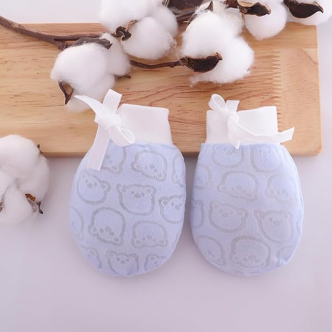 Cute Boys Girls Cotton No Scratch Gloves Drawstring Adjustable Mittens - Image 6