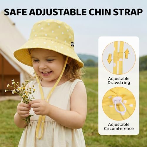 Toddler Bucket Hats UPF 50+ Baby Sun Hat Adjustable Kids Sun Protection Summer - Image 4