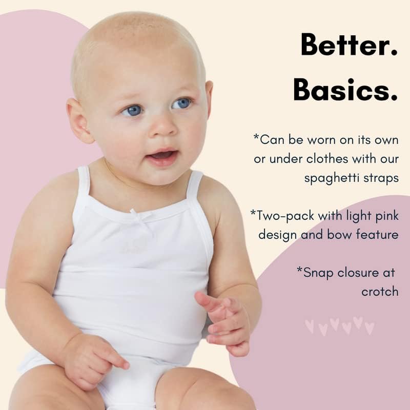 Feathers Baby Girl Tank Top Bodysuit Cotton One Piece 2 Pack, Sizes 3M-36M - Image 4