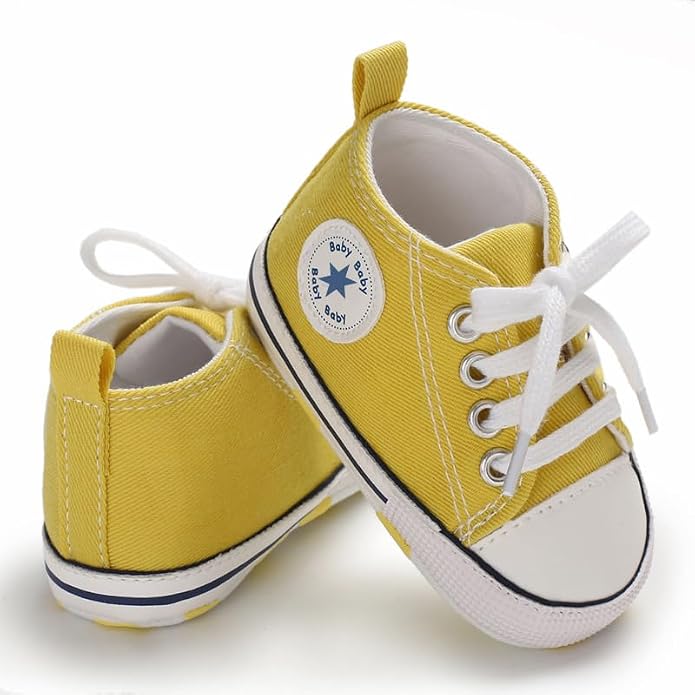 Unisex Baby Girls Boys Canvas High-top Shoes, Newborn Infant Anti-Slip Soft - Image 3