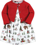 Hudson Baby Infant and Toddler Girls Cotton Dress and Cardigan Set by HudsonBaby