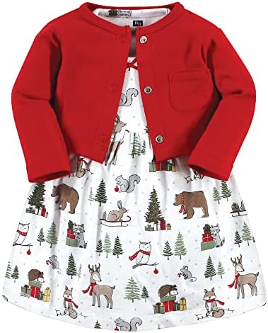 Hudson Baby Infant and Toddler Girls Cotton Dress and Cardigan Set by HudsonBaby