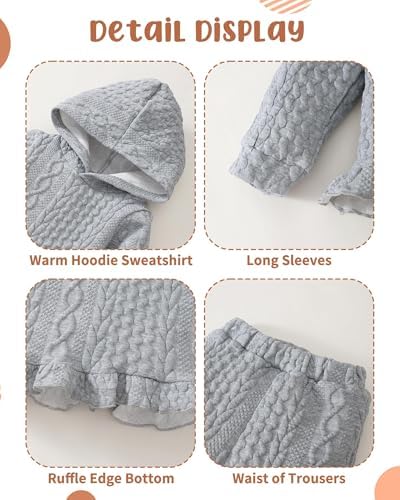 Mioglrie Baby Toddler Girl Clothes Infant Fall Winter Hoodie Solid Outfits - Image 5
