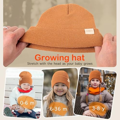 XOMZG Toddler Beanie Kids Winter Hats Infant Warm Knit Cap Newborn Winter Warm - Image 3