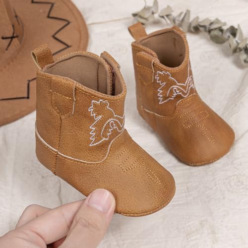 HsdsBebe Baby Boys Girls Western Cowboy Boots Infant Moccasins High Top Booties - Image 4