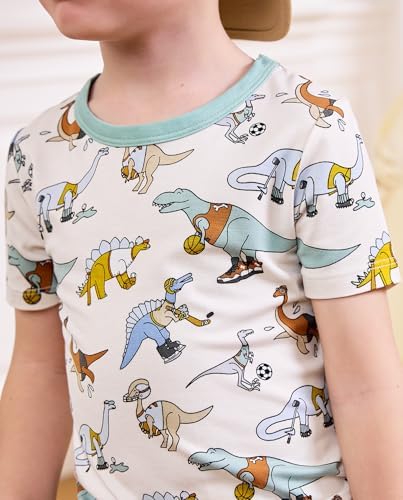 babee Reshinee Bamboo Viscose Toddler Boys Pajamas Set, Short Sleeve Kids - Image 3