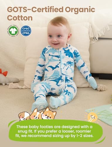 PATPAT Organic Cotton Baby Footie Pajamas - Image 2