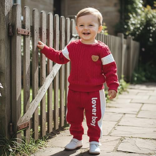 Giraropa Newborn Baby Boy Clothes Rib Knit Romper Jumpsuit Solid Sweater - Image 5